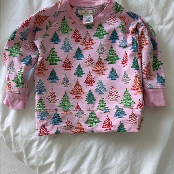 The Beaufort Bonnet Company Other - The Beaufort Bonnet Company Pink Sweatshirt with Colorful Tree Pattern